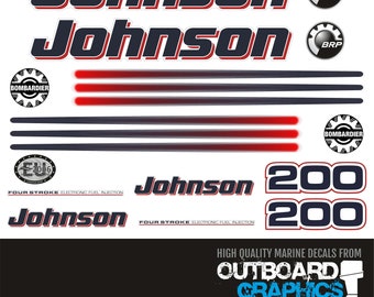 Johnson 20HP Four Stroke Outboard Engine Decals Sticker Set ...