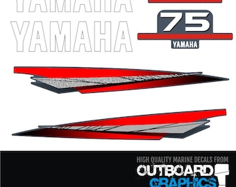 Yamaha 75HP Outboard Engine Decal Kit