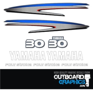 Yamaha 30hp four stroke outboard engine decals/sticker kit + FREE SQUEEGEE