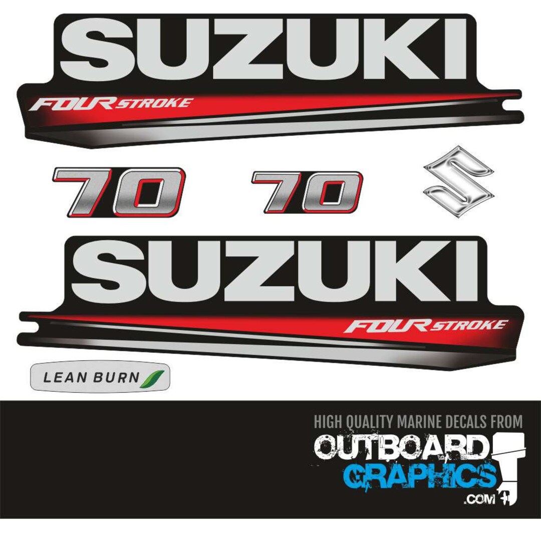 Kit Autocollants Moteur Hors-bord Suzuki DF 6A - Four Stroke - Noir