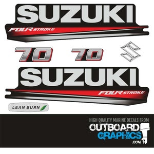 Suzuki DF70 70hp four stroke outboard engine decals/sticker kit (2018) + FREE SQUEEGEE