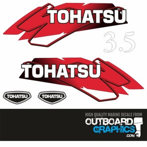 Tohatsu 3.5hp 2 stroke (2006) outboard engine decals/sticker kit + FREE SQUEEGEE