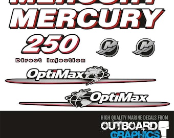 マーキュリー 250hp OptiMax 船外機用デカール/ステッカーキット