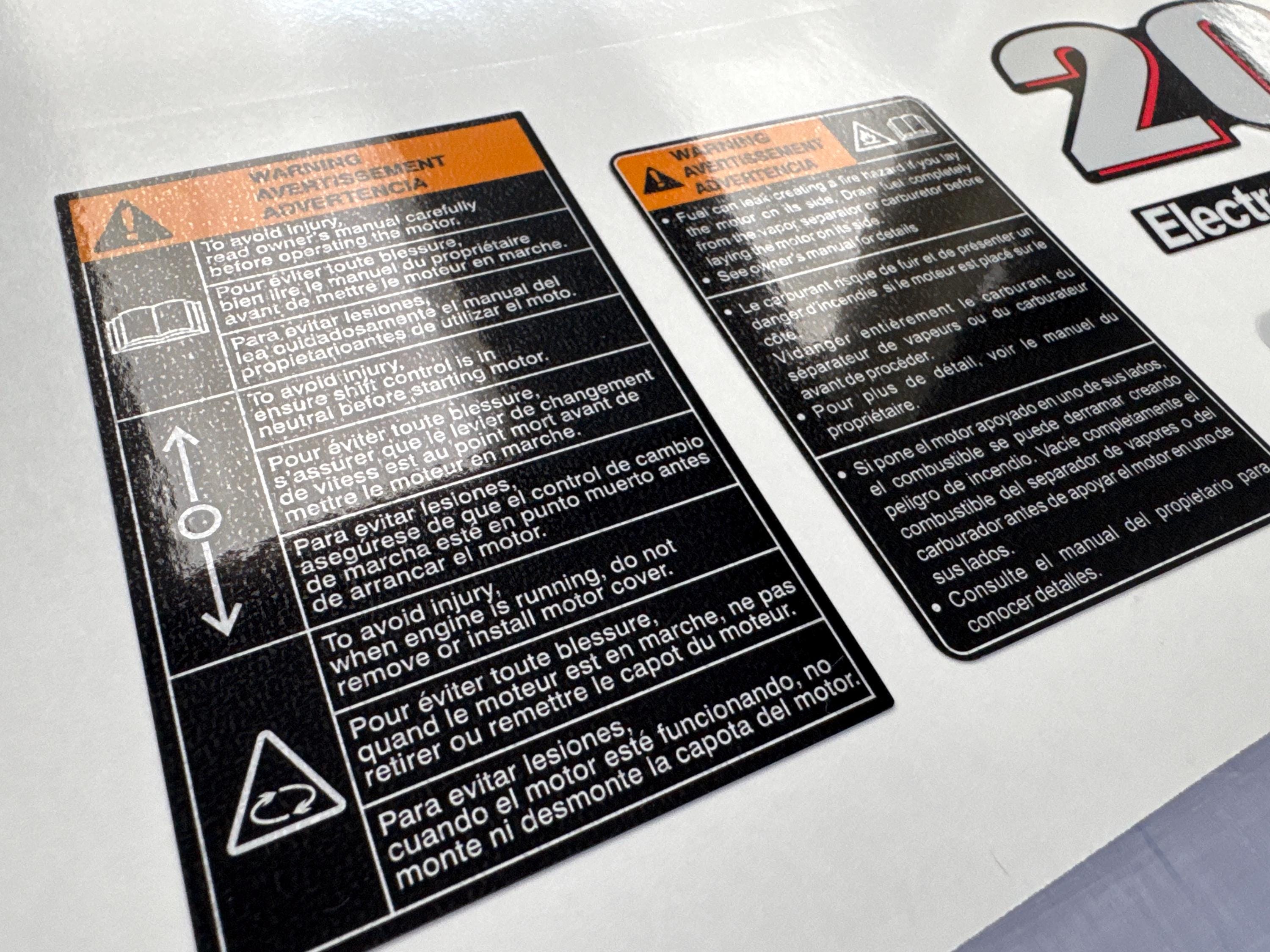 Suzuki DF20 20hp Four Stroke Outboard Engine Decals/sticker Kit (post ...