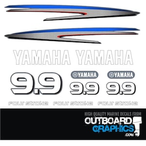Yamaha 9.9hp four stroke outboard engine decals/sticker kit + FREE SQUEEGEE