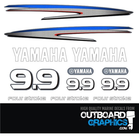 Outboard Graphics Decal Kit For Yamaha 9.9hp 2-Stroke Outboard Engine – Reproduction