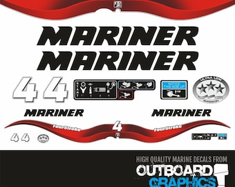 Kit de calcomanías/pegatinas para motor fueraborda Mariner de 4 tiempos y 4 hp con calcomanía EPA
