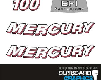 Mercury 100hp clamshell (early 80's) outboard decals/sticker kit