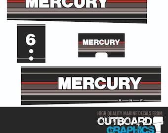 Mercury 6hp 2 stroke (1990) outboard decals/sticker kit