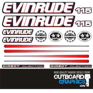 Adesivi Evinrude Per Coprimotore Barca – Colori Personalizzabili – Oracal Made In USA