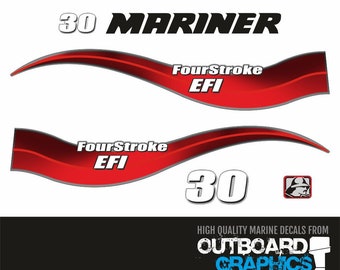 Kit de calcomanías para motor fueraborda Mariner EFI de 4 tiempos y 30 hp (2008)