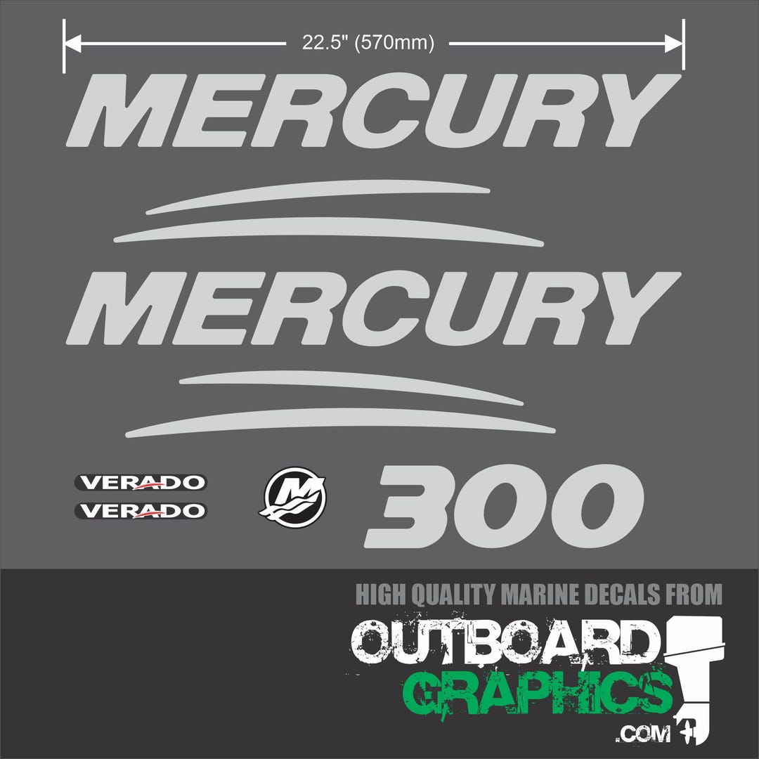 2006-2017 Mercury Racing 400R Verado 4 Stroke Decal Set - Black Models