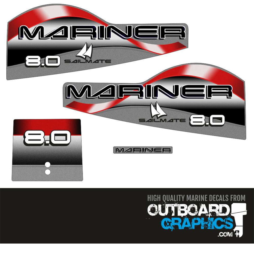 Mariner 8hp 2 Stroke Sailmate Outboard Decals/sticker Kit Etsy