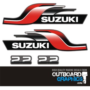 Suzuki 2.2hp two stroke outboard engine decals/sticker kit + FREE SQUEEGEE