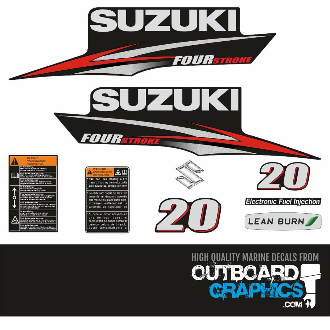 Suzuki DF20 20hp Four Stroke Outboard Engine Decals/sticker Kit (post ...