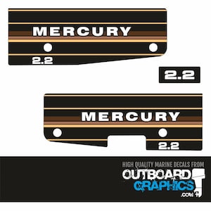 Mercury 2.2hp outboard engine decals/sticker kit + FREE SQUEEGEE