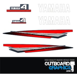 Yamaha 4hp two stroke outboard engine decals/sticker kit + FREE SQUEEGEE
