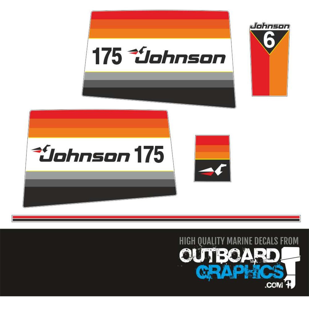Johnson 175hp 2 Stroke Outboard Engine Decals/sticker Kit (1977) - All ...