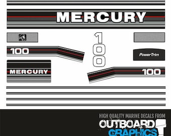 Mercury 100hp clamshell (early 80's) outboard decals/sticker kit