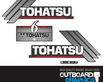 Tohatsu 6hp 2 stroke (2003) outboard engine decals/sticker kit   - All US orders shipped Duty Paid - No extra duty to pay.
