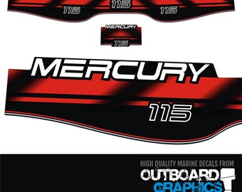 Mercury 115hp two stroke outboard decals/sticker kit