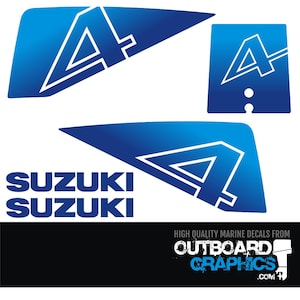 Suzuki DT4 4hp two stroke outboard engine decals/sticker kit + FREE SQUEEGEE