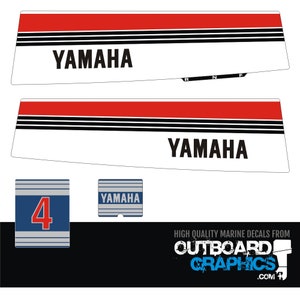 Yamaha 4hp 2 stroke outboard engine decals/sticker kit (early 80&#39;s) + FREE SQUEEGEE
