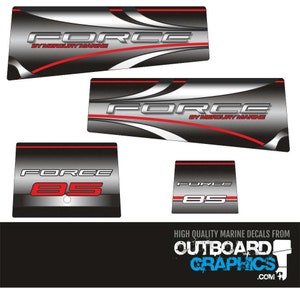 Mercury Force 85hp outboard decals/sticker kit - fadesdesign + FREE SQUEEGEE