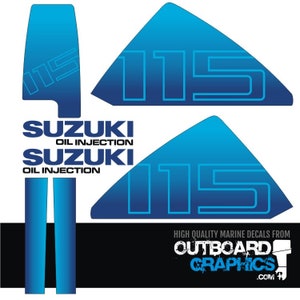 Suzuki DT115 115hp two stroke outboard engine decals/sticker kit + FREE SQUEEGEE