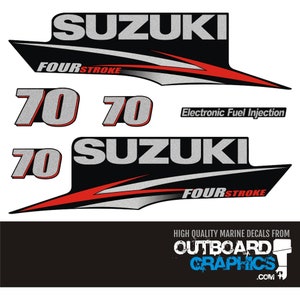 Suzuki DF70 70hp four stroke outboard engine decals/sticker kit - post 2010 + FREE SQUEEGEE