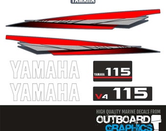 Yamaha 115hp V4 2 stroke outboard decals/sticker kit + FREE SQUEEGEE