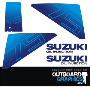 Suzuki DT75 75hp two stroke outboard engine decals/sticker kit + FREE SQUEEGEE