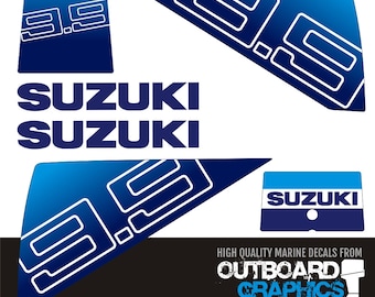 Suzuki DT9.9 9.9hp two stroke outboard engine decals/sticker kit   - All US orders shipped Duty Paid - No extra duty to pay.