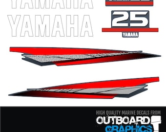 Yamaha 25HP Outboard Engine Decal Sticker Kit