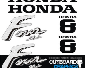 Honda 8hp 4 stroke outboard engine decals/sticker kit - Tariff free to USA