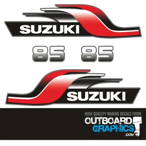 Suzuki 85hp 2 stroke outboard engine decals/sticker kit + FREE SQUEEGEE