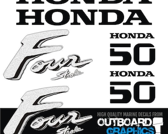 Honda 50hp 4 stroke outboard engine decals/sticker kit - Tariff free to USA