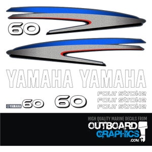 Yamaha 60hp four stroke outboard engine decals/sticker kit + FREE SQUEEGEE