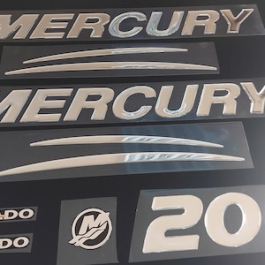 Verado Aftermarket 3D resin domed chrome Outboard decals 200hp - USA Tariff Free