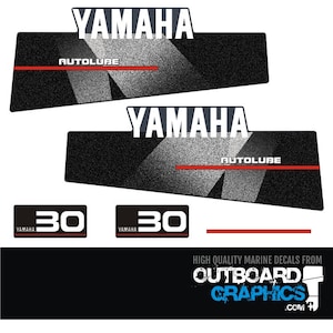 Yamaha 30hp autolube outboard engine decals/sticker kit + FREE SQUEEGEE