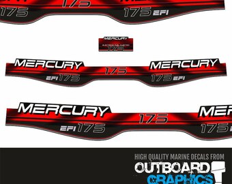 Mercury 200 Hp EFI SaltWater Outboard Engine Decals Blue Sticker - Foto 3