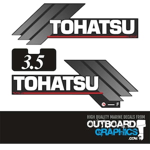 Tohatsu 3.5hp 2 stroke outboard engine decals/sticker kit + FREE SQUEEGEE