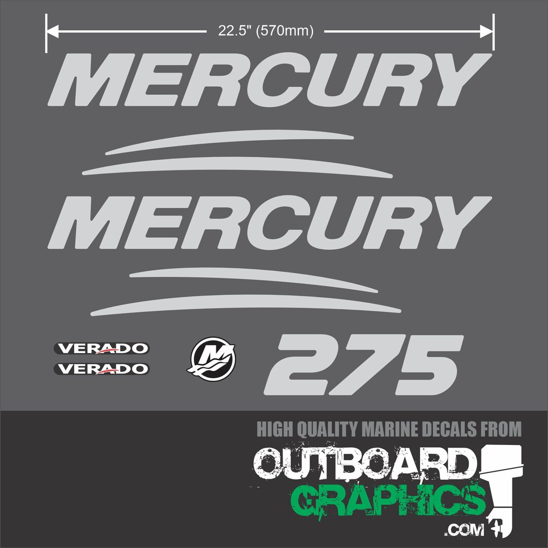 3D Resin Domed Chrome Mercury Verado Outboard Decals - 275hp - Etsy
