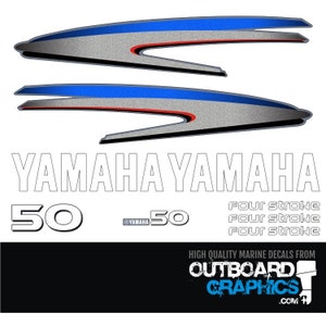 Yamaha 50hp four stroke outboard engine decals/sticker kit + FREE SQUEEGEE
