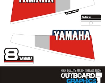 Yamaha 8HP Outboard Engine Decal Kit - 2 Stroke (1994)