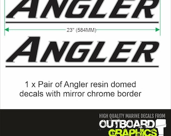 Angler Decals - Resin Domed with Mirror Chrome Border