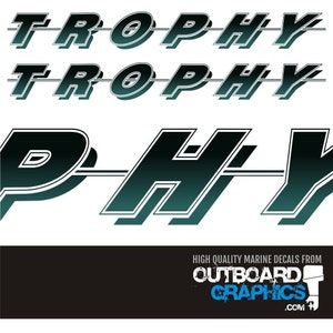 Pair of 6ft long Bayliner Trophy sticker/decals - light to dark green fade + FREE SQUEEGEE