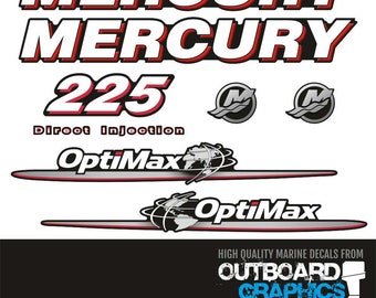 Mercury 225hp OptiMax outboard decals/sticker kit
