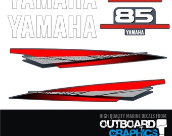 ヤマハ 85hp 2 ストローク船外機デカール/ステッカー キット - 米国の注文はすべて関税込みで発送されます - 追加の関税を支払う必要はありません。