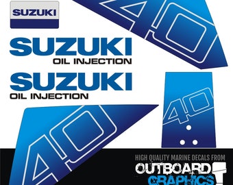Suzuki DT40hp outboard engine decals/sticker kit (3 hole rear panel model)